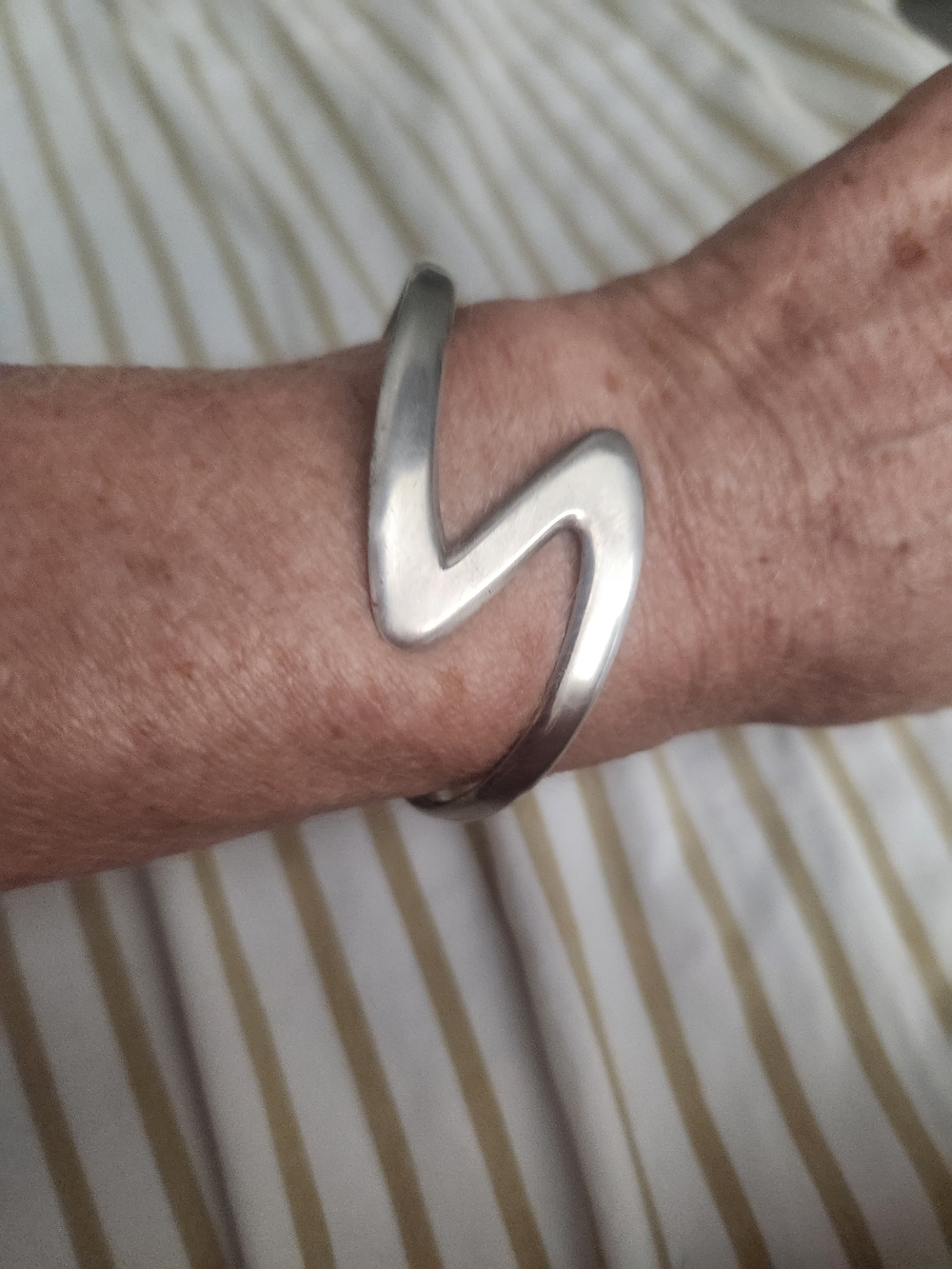 Taxco 925 Silver Zigzag Open Cuff Bracelet